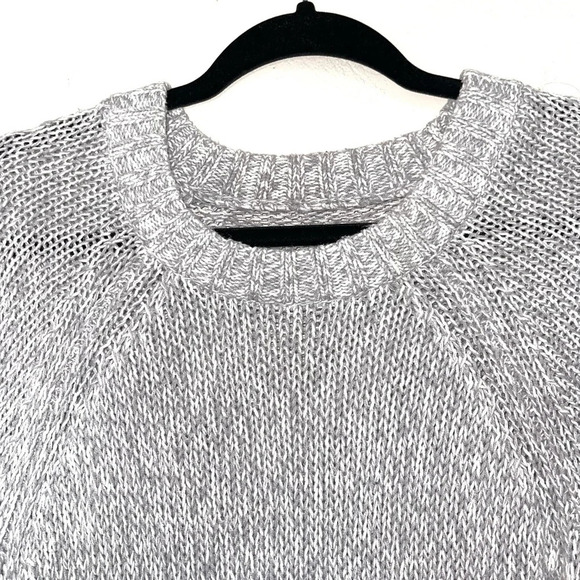 aerie Light Gray Marled Tight Knit Oversized Pullover Sweater Small Women’s - Picture 2 of 14